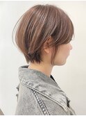 say.ショートボブひし形ショートイメチェンアッシュオリーブ