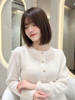 シー バイ ロンド 新宿(Sea by Lond)&nbsp;ワンホンレイヤ ー×ダークブルー[デジタルパーマ/ボブ/韓国]