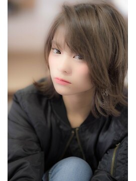 カリン 横浜店(carin) 【carin 横浜】大人かわいい無造作グレージュカラー×斜めバング