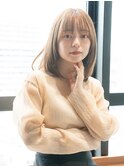 小顔ヘア/くびれボブ/大人可愛い/20代30代/シースルーバング