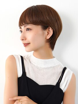 ラフィスヘアーベル 九大学研都市店(La fith hair Belle) 【La fith】丸みショート×ナチュラルブラウン