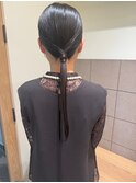 ヘアセットシンプルで大人っぽい結婚式ドレスヘア大人美人