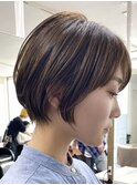 大人ショートボブショートカットココアアッシュくびれミディ