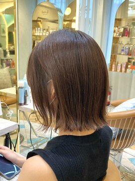 ロンドプランタン 恵比寿(Lond Printemps) ウェーブミディアムメルティカラー×ブリーチなしボブ韓国