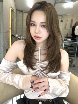 サイン 表参道(SIGN) 韓国ヘアーハッシュカットレイヤーカットグレージュブリーチ無し