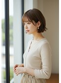★透け感バング×ナチュラルショートボブ