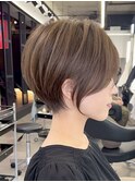 静岡ショートカット白髪染め切りっぱなしボブ大人ショートボブ