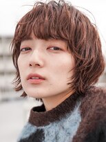 カライング(ing) 大人可愛い20代30代40代黒髪前下がりひし形小顔ウルフボブ