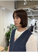 顔まわりレイヤー/姫カットボブ/オリーブブラウン/高円寺/atsumi