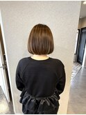 内巻きボブ＋自然なハイライト