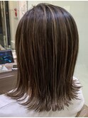 大人レイヤーカット白髪ぼかし脱白髪染め40代50代60代