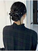 ヘアセット 結婚式 お呼ばれヘア お団子ヘア アップスタイル