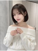 ワンホンレイヤ ー×ダークブルー[デジタルパーマ/ボブ/韓国]