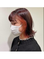 フレーム ヘア ルーム 天王寺駅前店(FRAME hair room)&nbsp;【FRAME天王寺駅前/全席個室サロン】インナーカラー/外ハネボブ