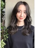 アッシュグレー/暗髪/韓国風/前髪なし