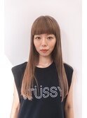 前髪ぱっつんハイトーンことりベージュ