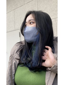 コキュウ(co-kyu) インナーカラー　ネイビーブルー
