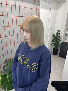 ペレ 渋谷(PELE) 切りっぱなしボブ/エアリーロング/美髪/ピンクブラウン/渋谷