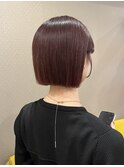 ぷつっとボブ×ピンクパープルカラー