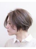 ミルクティー#ダブルカラー#前下がりショート#ケアブリーチ