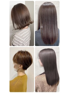 美容室フルール 20代30代40代髪質改善カラーミルフィーユ透明感耳掛け小顔