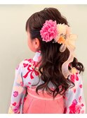 3-25 キッズ袴着付け・ハーフアップ