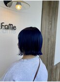 外ハネボブ×ネイビーブルー