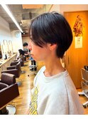 大人柔らかベージュハンサムショート丸みショート