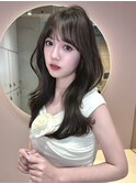 オリーブベージュ　髪質改善　くびれ巻き　韓国