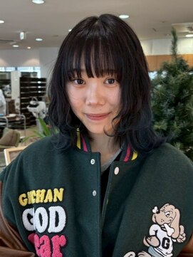 アウラ(AURA) 盛岡駅オリーブベージュカラーブリーチなしダブルカラーレイヤー