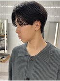 メンズ/センターパート/ニュアンスパーマ/シースルーマッシュ