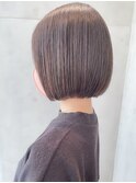 Say.ショートボブミニボブ丸みショートオリーブグレー暗めカラー