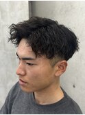 MEN’S HAIR/波巻きツイストスパイラル/リバースセンターパート