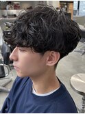 横浜シャドウパーマ緩めスパイラルパーマッシュウルフ20代30代