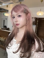 ペレ 梅田(PELE)&nbsp;イメチェン/ピンクベージュ/アンブレラカラー/前髪/梅田