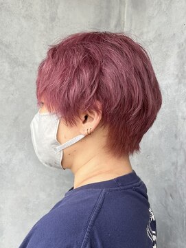 ヘアメイク エンデュー(hair make EnDeux) マッシュショート×ピンクベージュ