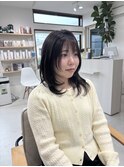 ミディアムレイヤー×アッシュグレージュ