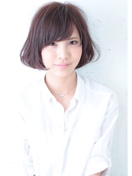 ブルーフェーセス 表参道(blue faces) 『bluefaces』ピンクラベンダー　斜めバングお手入れ簡単ボブ