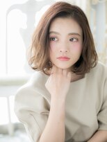 モッズ ヘア 福岡姪浜店(mod's hair) *mod's姪浜*…かきあげ前髪x暖色系カラー無造作大人ボブd