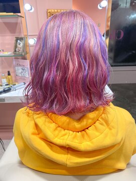 ピンクユニコーン 暖色カラー ゆめかわいい ピンク パープル L シェリエ Cherie のヘアカタログ ホットペッパービューティー