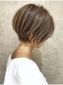 ハイライトグレージュと丸みショート30代40代【NAYUMI】