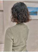 20代30代大人可愛いボブパーマグレージュハイライト前髪パーマ