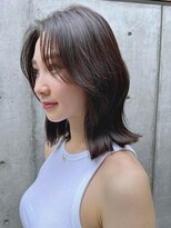 ロンドシェリ 仙台(Lond Cheri) ブリーチなしグレージュカラー前髪/ミディアムヘア韓国ヘア[仙台
