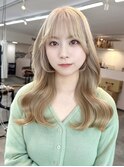 【myonsil 山田】シースルーバング/韓国レイヤー/ブロンド