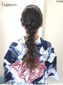浴衣スタイル☆おしゃれな玉ねぎヘア♪