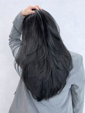 アイティーバイアルバム 松戸店(IT by ALBUM) ブルーグレージュアッシュブラックレイヤーロング_ba508291