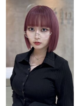 ジーナ 梅田茶屋町(Zina) ピンクラベンダー×ボブ