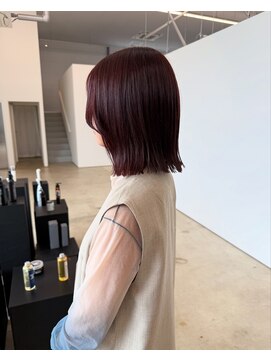 ビーヒアナウ N゜03 金沢駅西店(BE HERE NOW) ブリーチなし/ラベンダーピンク/ボブ/フェイスレイヤー