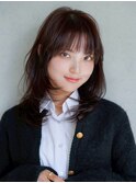 前髪カット韓国ヘア顔周りレイヤーくびれミディ_F31310