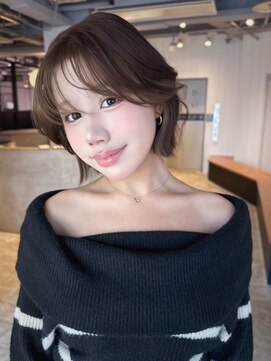 アイティーバイアルバム 八王子店(IT by ALBUM) ショート顔周りレイヤー前髪カットココアベージュ_F41317